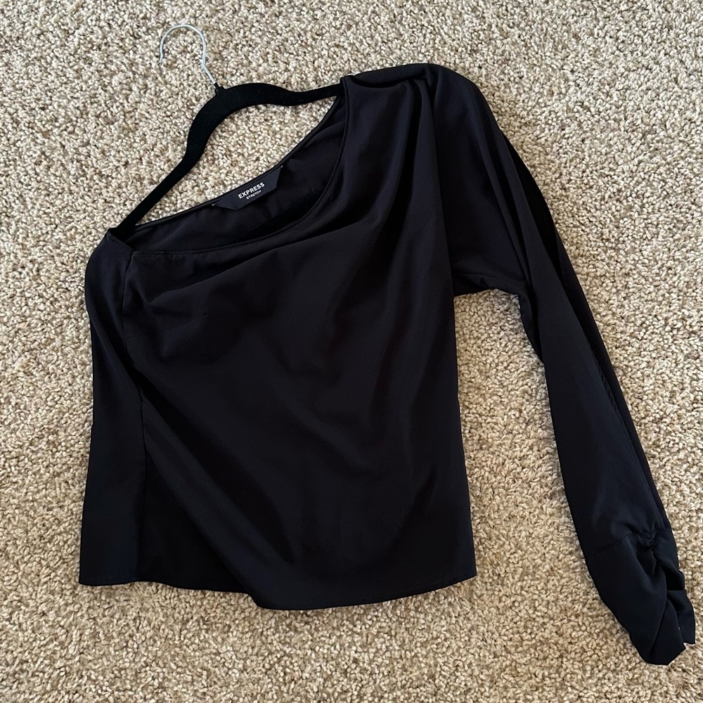 Satin one shoulder top